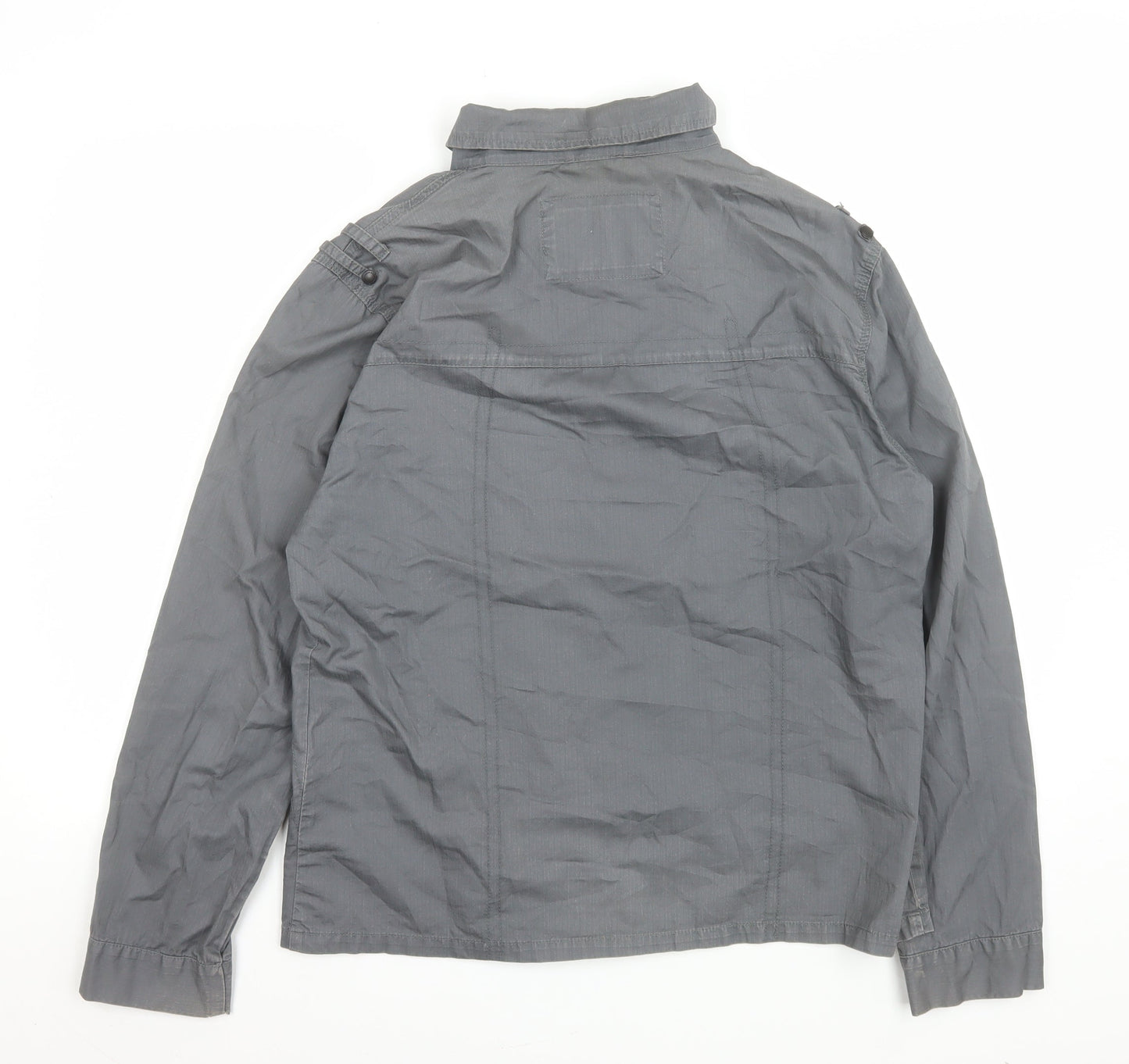 Burton London Men's Grey Cotton Twill Jacket M Regular Fit