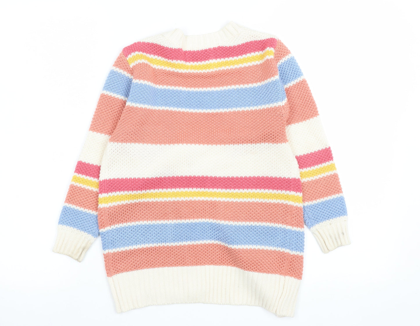 Piping Hot Women's Multicoloured Striped Acrylic Cardigan Size 7