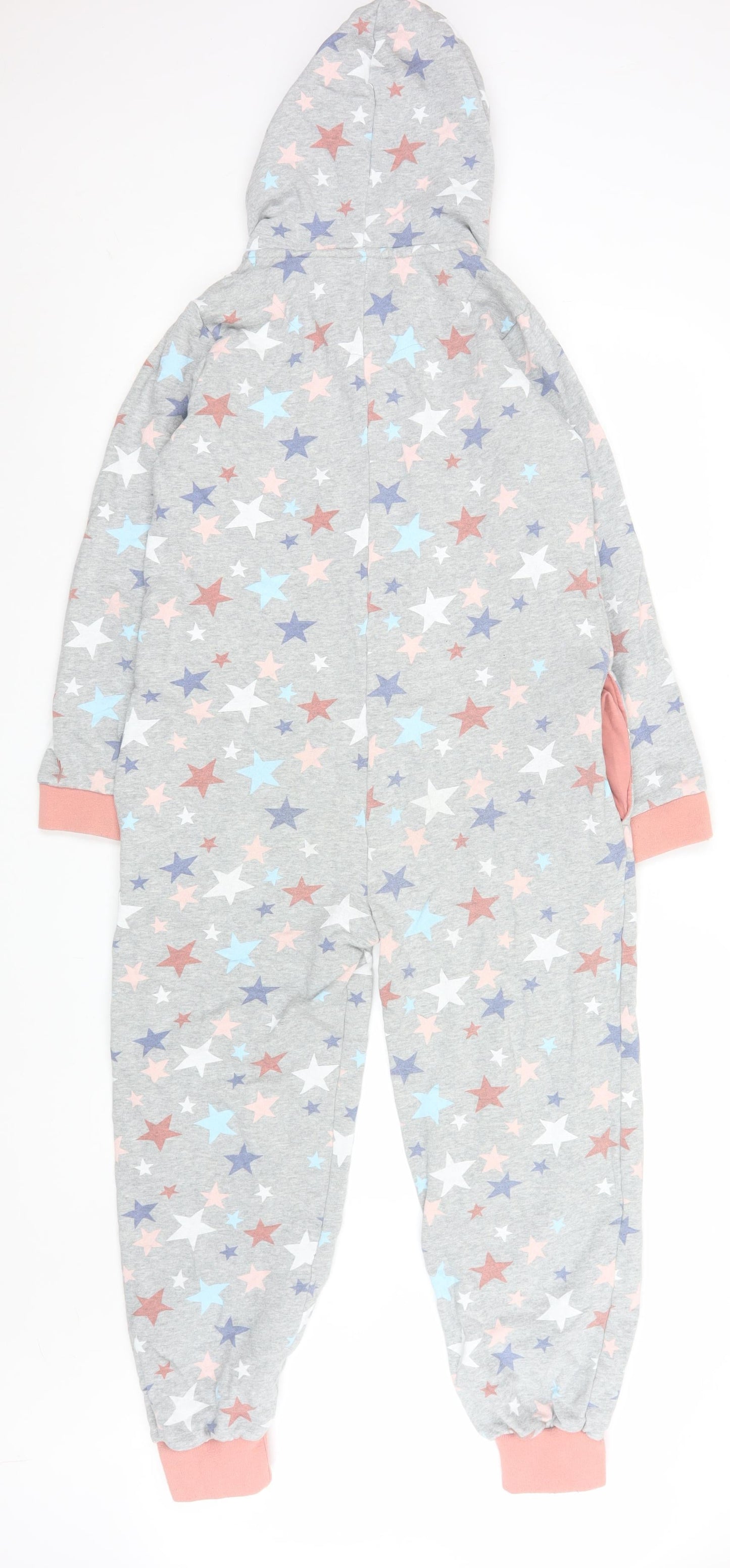 FatFace Girls Grey Star Print Hooded Jersey Jumpsuit 11-12 Years