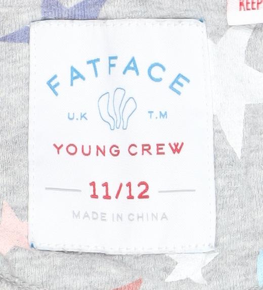 FatFace Girls Grey Star Print Hooded Jersey Jumpsuit 11-12 Years