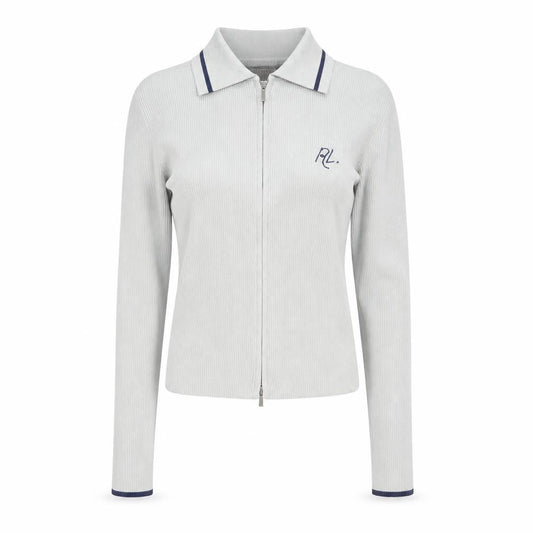 Riley Women Grey Collared Zip-Up Long Sleeve Polo Top Size S