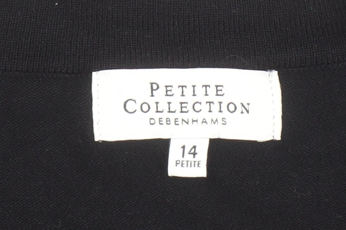 Debenhams Women Black Petite Size 14 Cardigan Knit Viscose Blend
