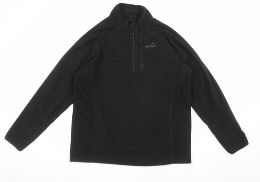 Peter Storm Men's Black Fleece 1/4 Zip Pullover Sweatshirt L