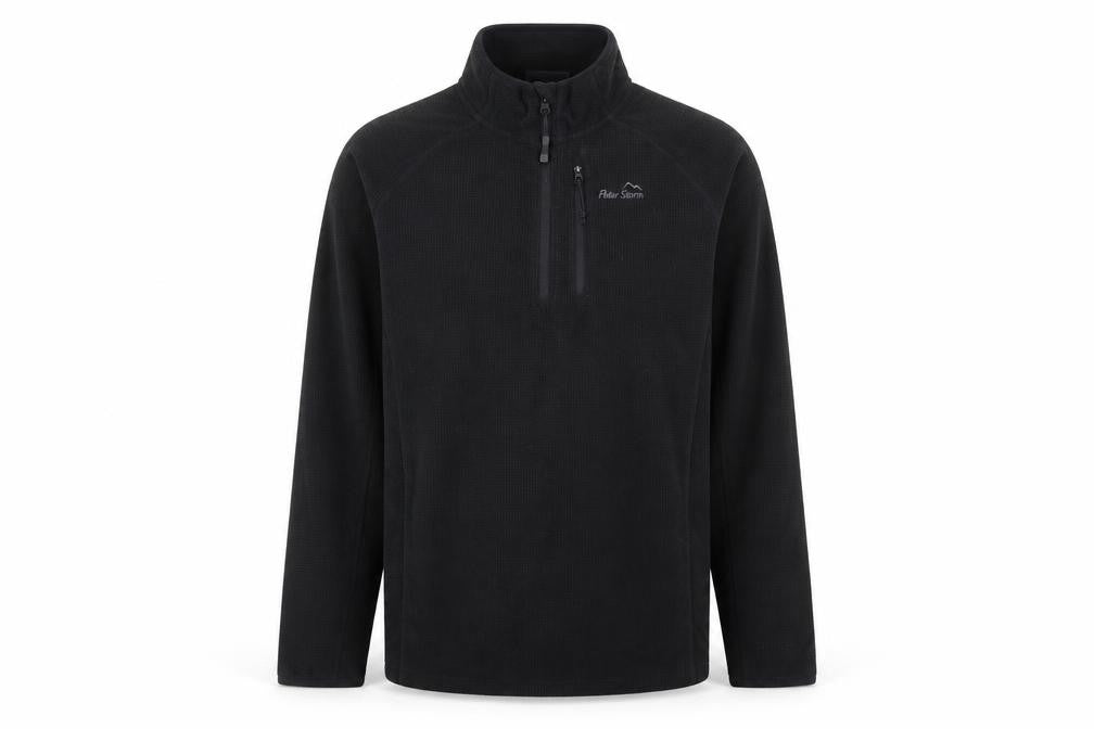 Peter Storm Men's Black Fleece 1/4 Zip Pullover Sweatshirt L