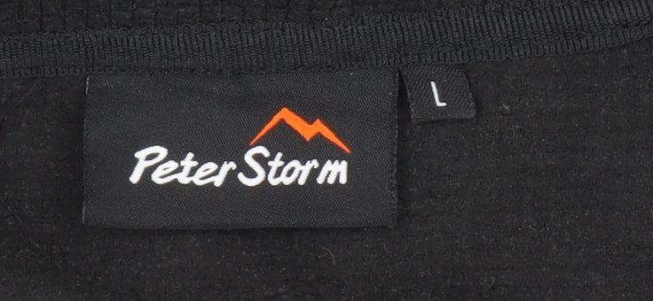 Peter Storm Men's Black Fleece 1/4 Zip Pullover Sweatshirt L