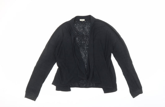 River Island Women's Black Size 14 Open Knit Long Sleeve Cardigan