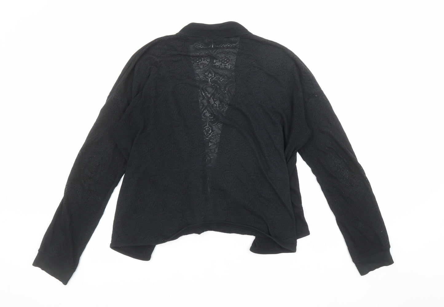 River Island Women's Black Size 14 Open Knit Long Sleeve Cardigan