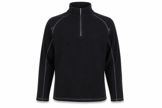 Mountain Warehouse Men's Black Fleece 1/4 Zip Pullover Sweatshirt L