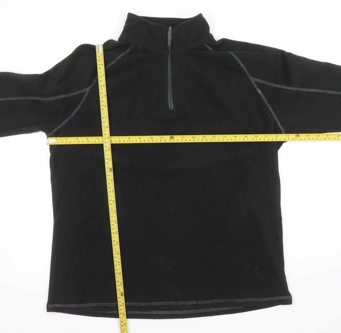 Mountain Warehouse Men's Black Fleece 1/4 Zip Pullover Sweatshirt L