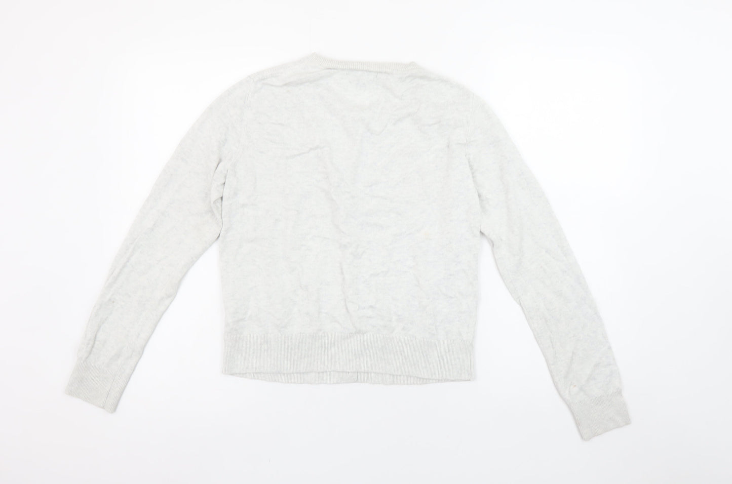 Banana Republic Women's Grey Cardigan S Crew Neck Cotton Blend