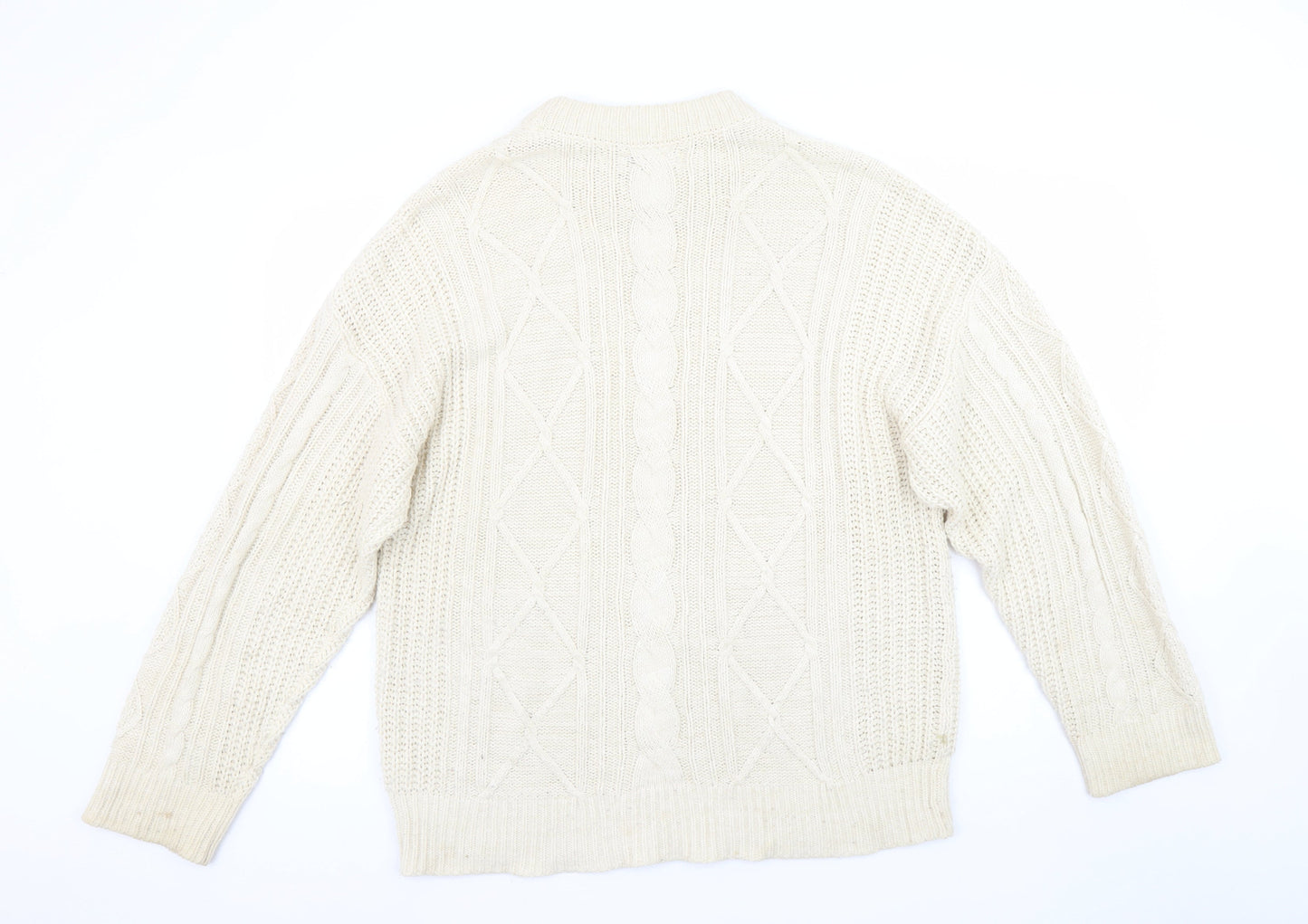 Urban Outfitters Women’s Ivory Cable-Knit Jumper M