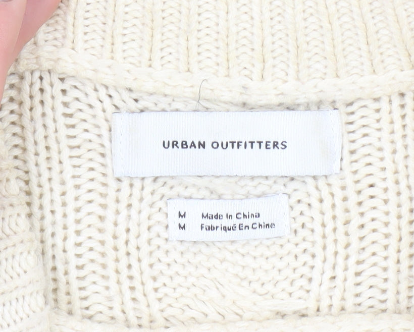 Urban Outfitters Women’s Ivory Cable-Knit Jumper M