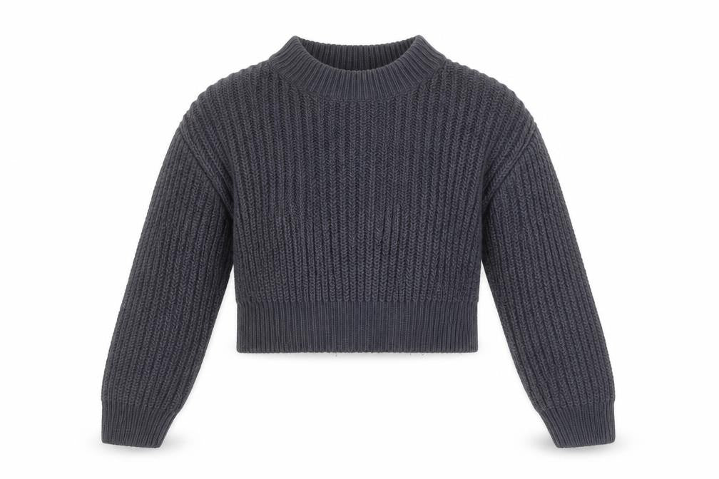 New Look Girls Grey Acrylic Knit Long Sleeve Pullover Jumper Age 9