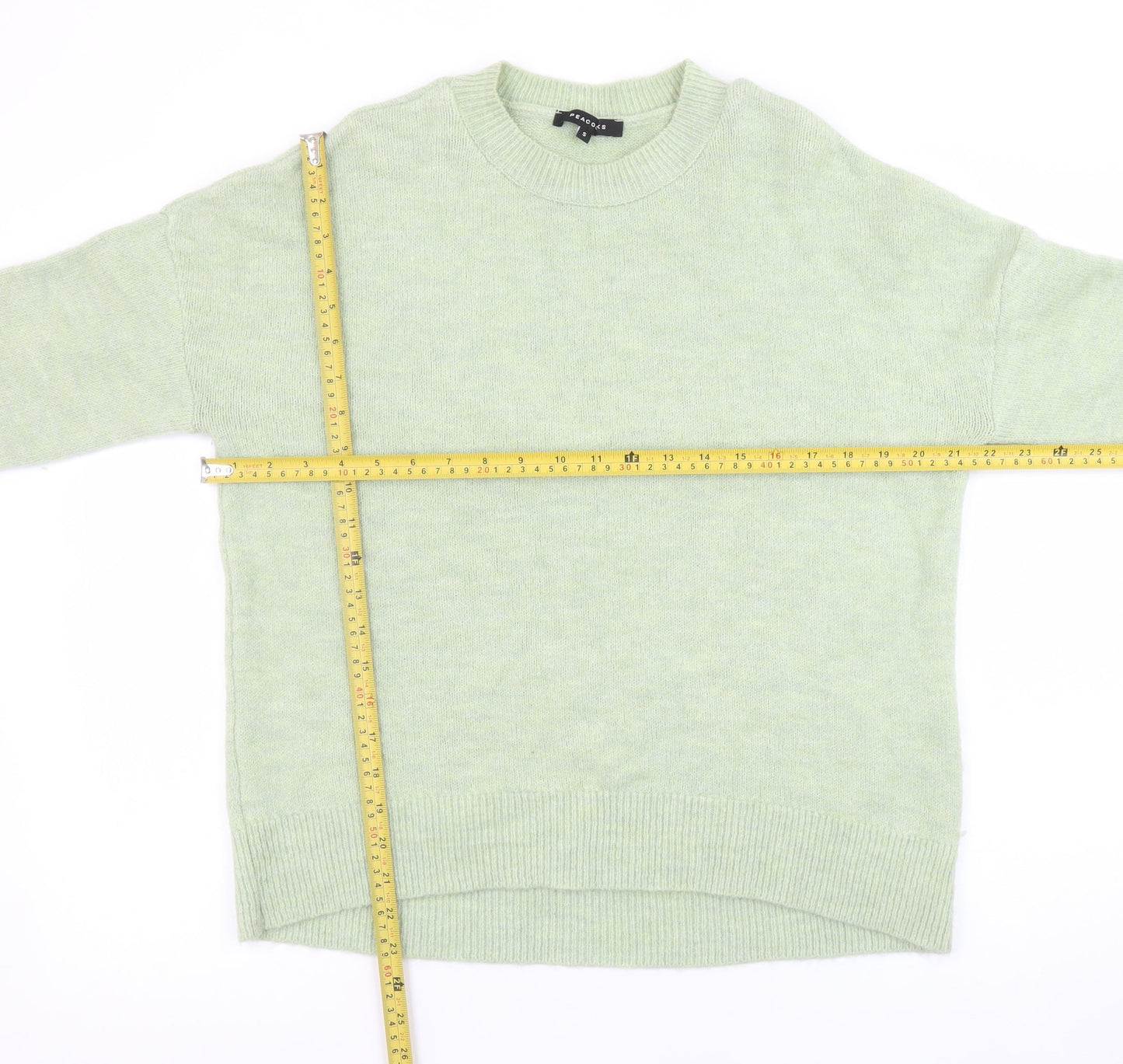 Peacocks Women’s Green Crew Neck Knit Pullover Jumper Size S