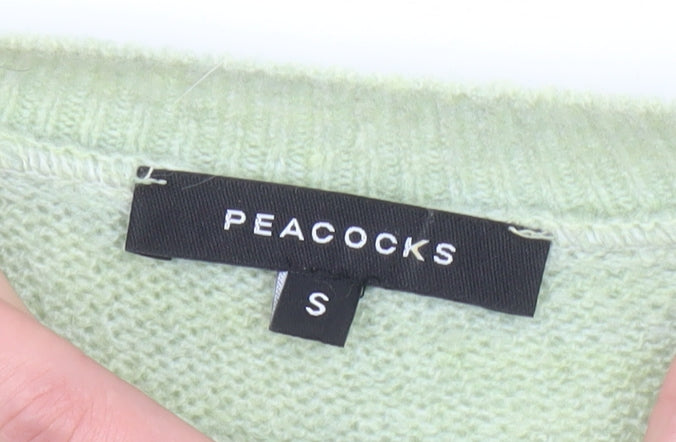 Peacocks Women’s Green Crew Neck Knit Pullover Jumper Size S