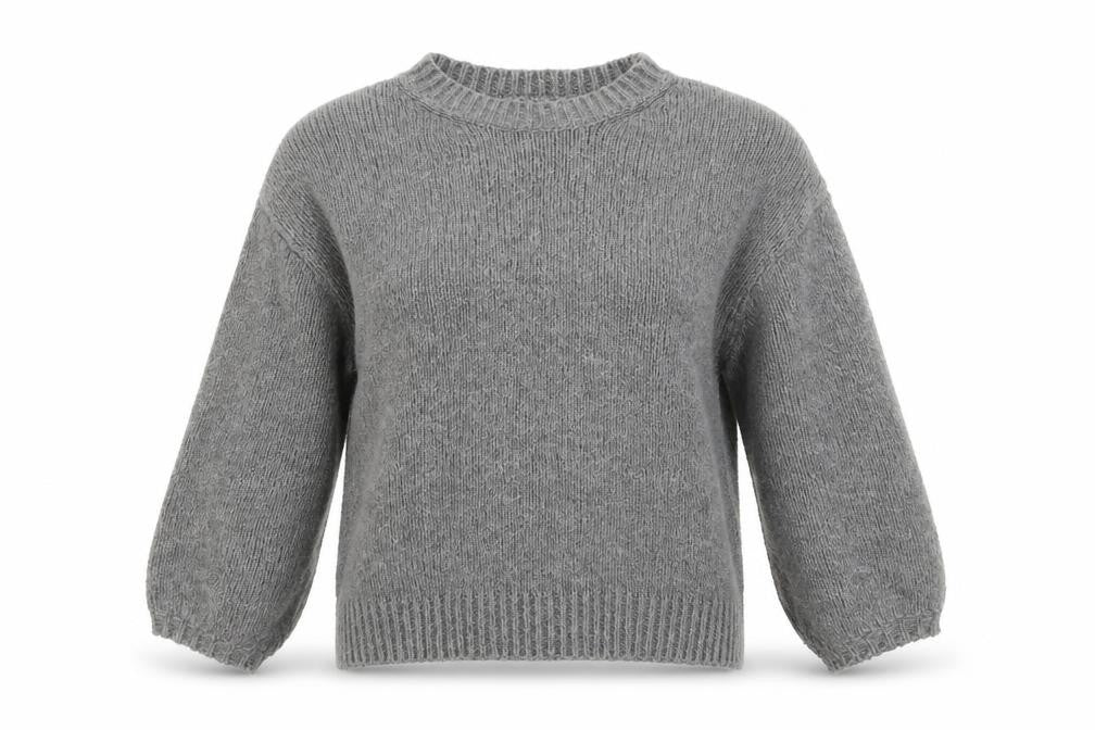 PRETTYLITTLETHING Women Grey Acrylic Knit Crew Neck Jumper Size M