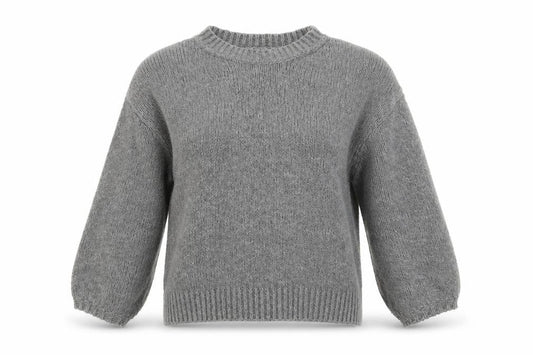 PRETTYLITTLETHING Women Grey Acrylic Knit Crew Neck Jumper Size M
