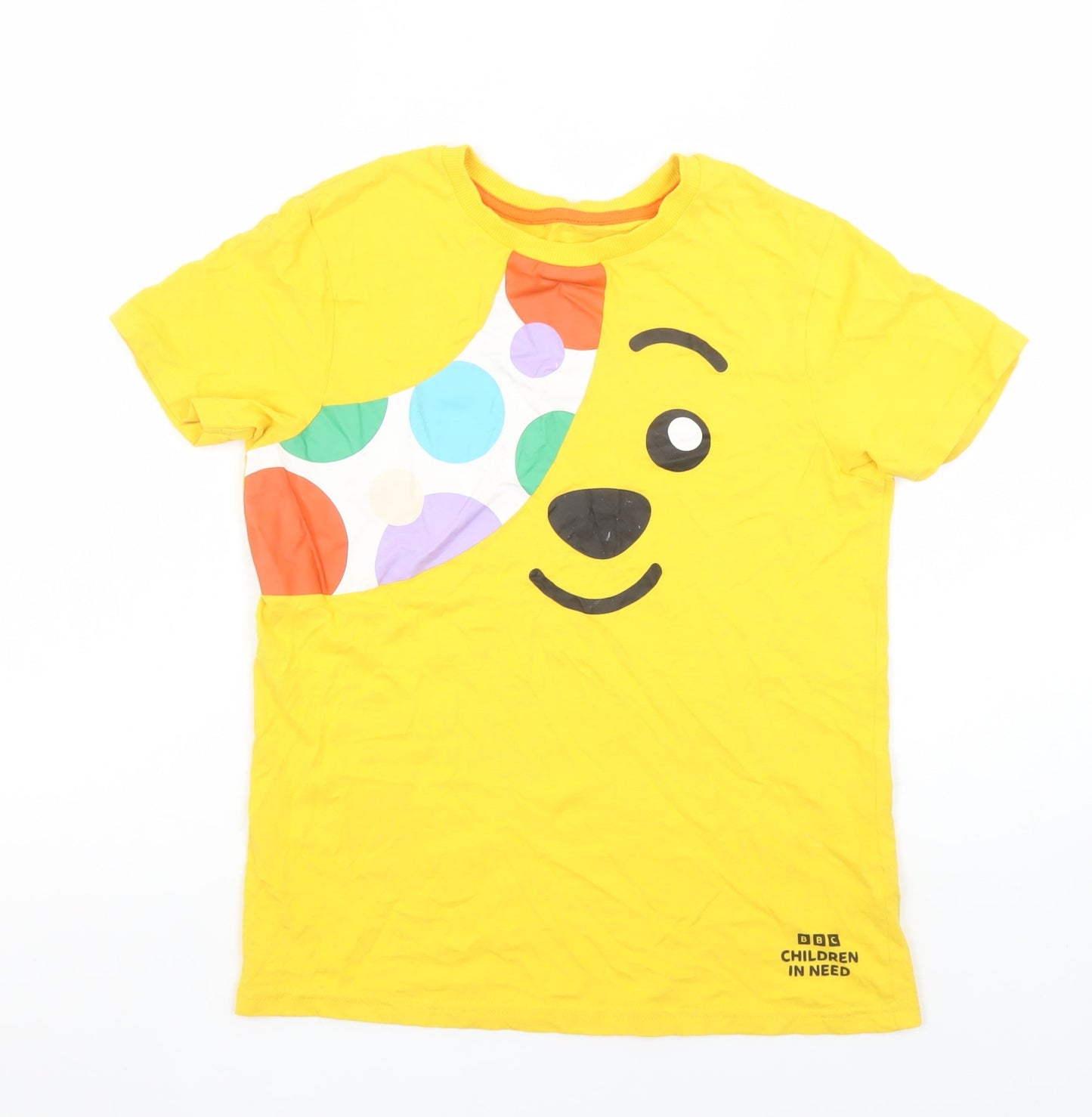 George Girls Yellow BBC Children in Need Pudsey Bear Graphic Cotton T-Shirt 10-11 Years
