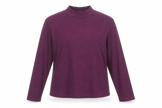 Max Womens Purple Mock Neck Long Sleeve Stretch Top XL