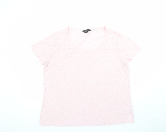 Dorothy Perkins Women’s Pink Leopard Print Short Sleeve T-Shirt Size 18