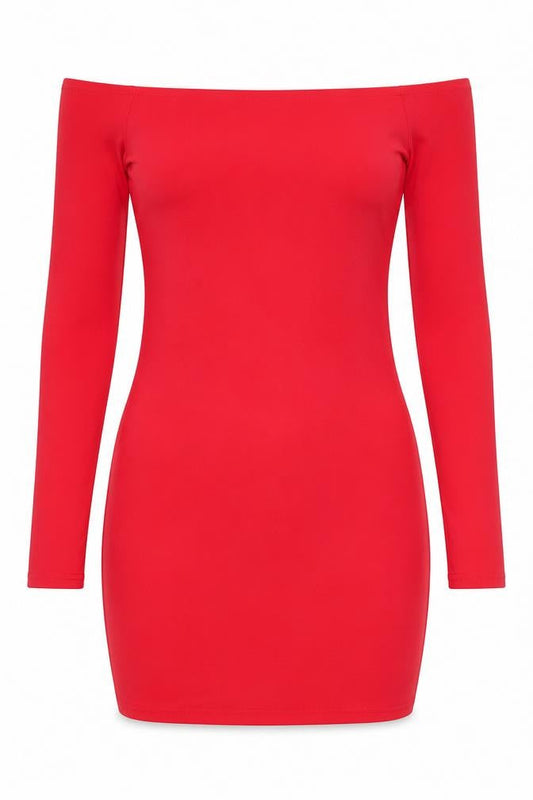 Missguided Women’s Red Off Shoulder Bodycon Dress Size 12