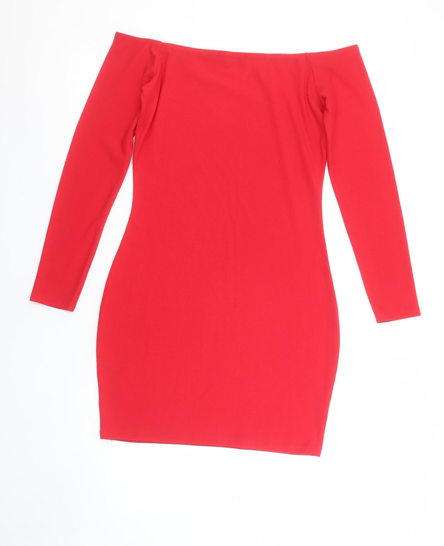 Missguided Women’s Red Off Shoulder Bodycon Dress Size 12