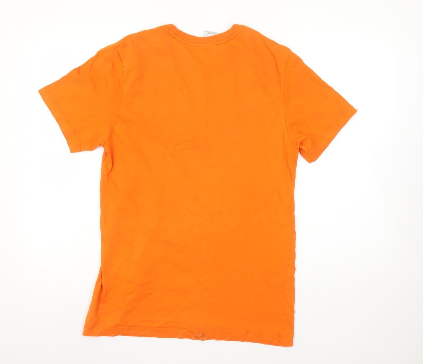 Nike Men's Orange Short Sleeve Graphic Logo Cotton T-Shirt Size S