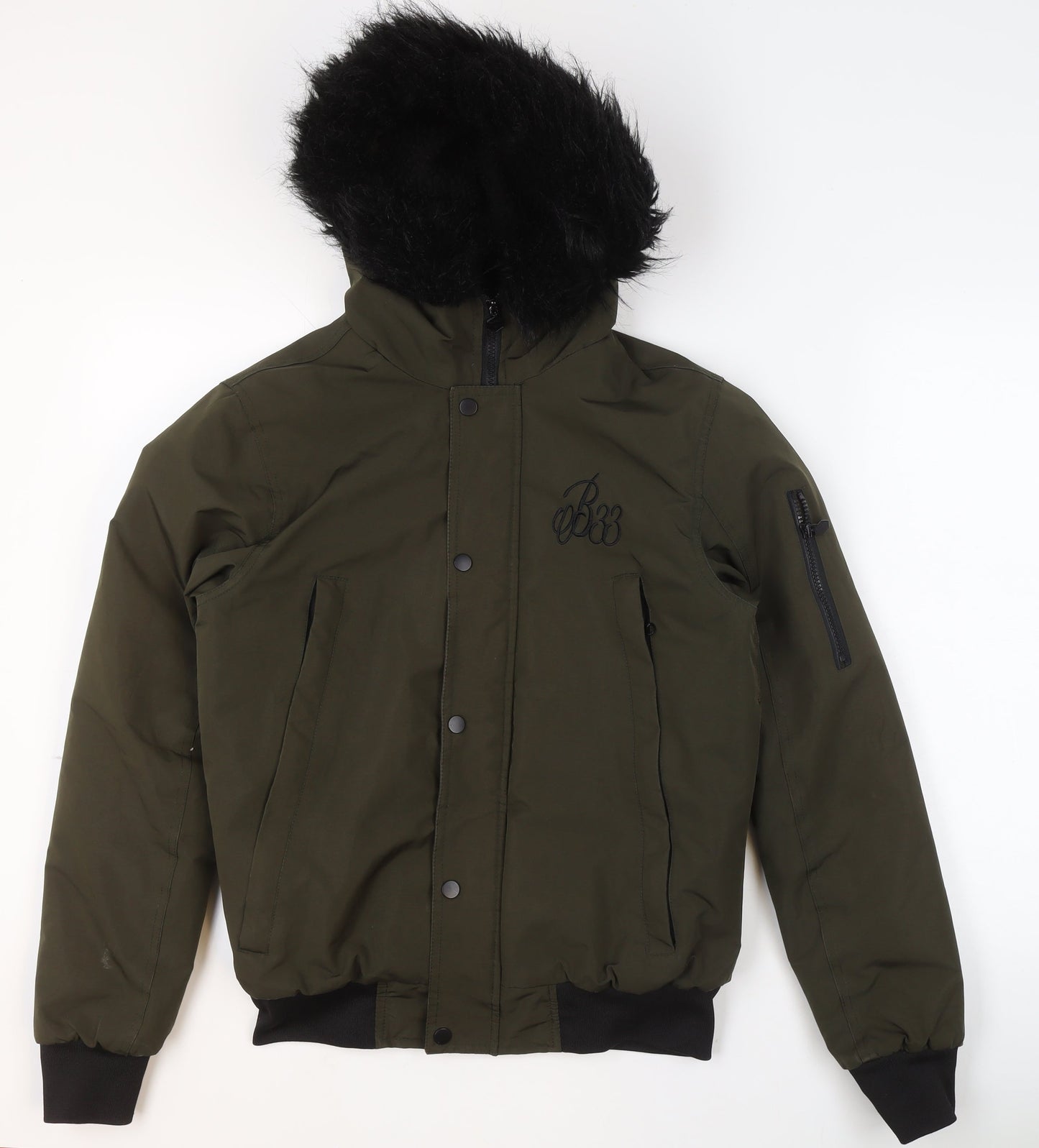 Bee Inspired Men's Green XS Hooded Bomber Jacket