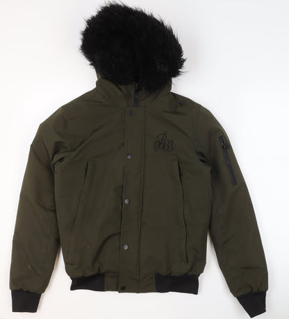 Bee Inspired Men's Green XS Hooded Bomber Jacket