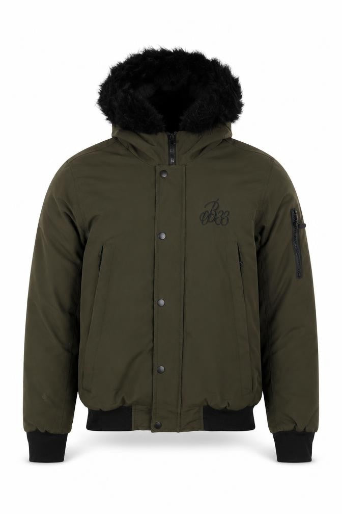 Bee Inspired Men's Green XS Hooded Bomber Jacket