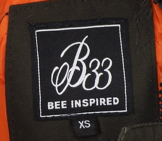 Bee Inspired Men's Green XS Hooded Bomber Jacket