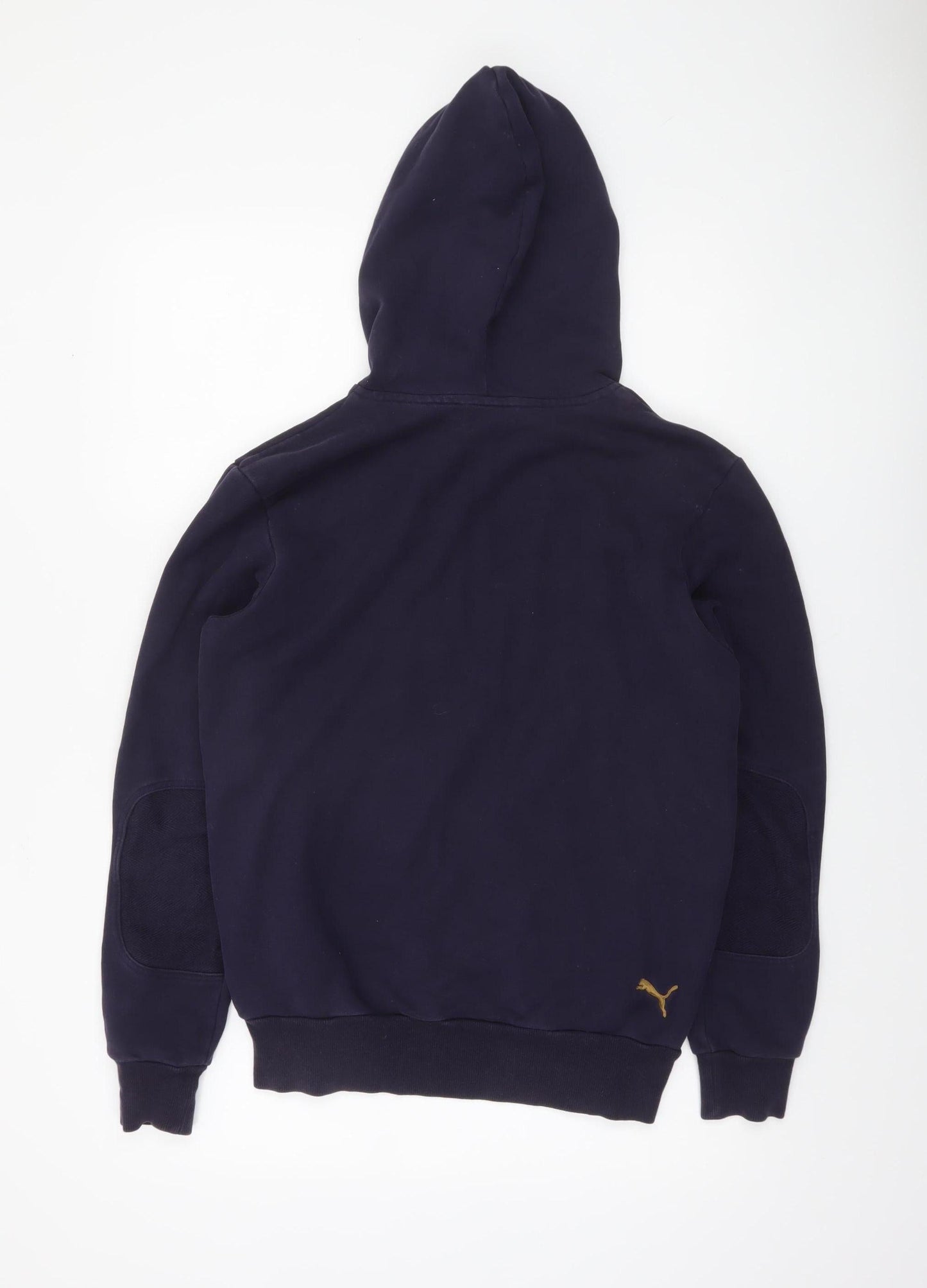 Puma Men's Blue Pullover Hoodie Small Fleece Logo Sweatshirt