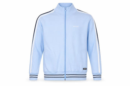 Front view of Turnstyle boys’ blue mcfc track jacket, size 16, regular fit full zip
