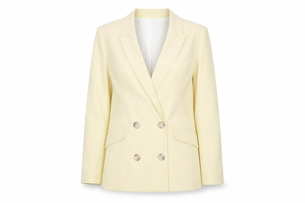 River Island Women's Beige Double-Breasted Blazer Jacket Size 8
