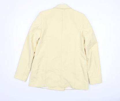 River Island Women's Beige Double-Breasted Blazer Jacket Size 8