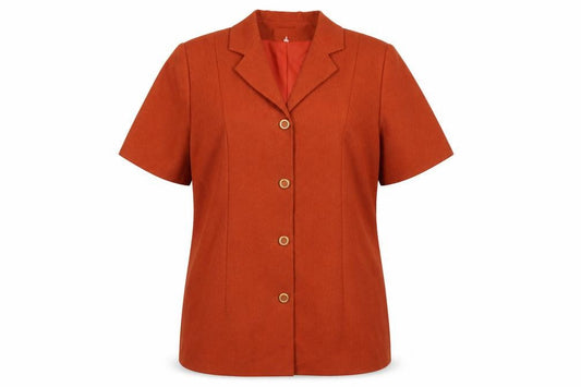 Créatine Women Rust Orange Short Sleeve Suit Jacket UK 16 Classic Style
