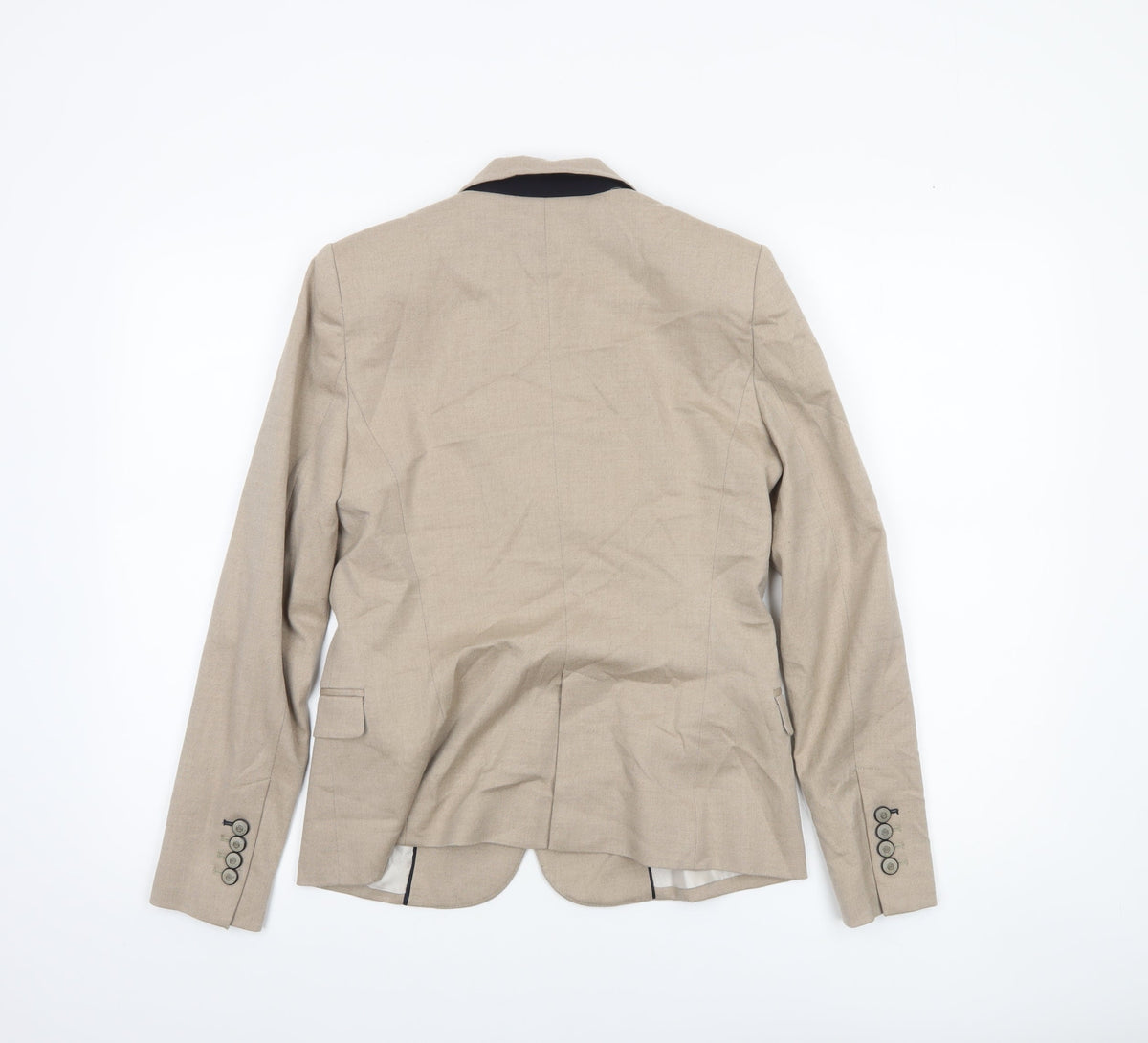Zara Basic Women's Beige Regular Fit Single-Breasted Blazer Size S