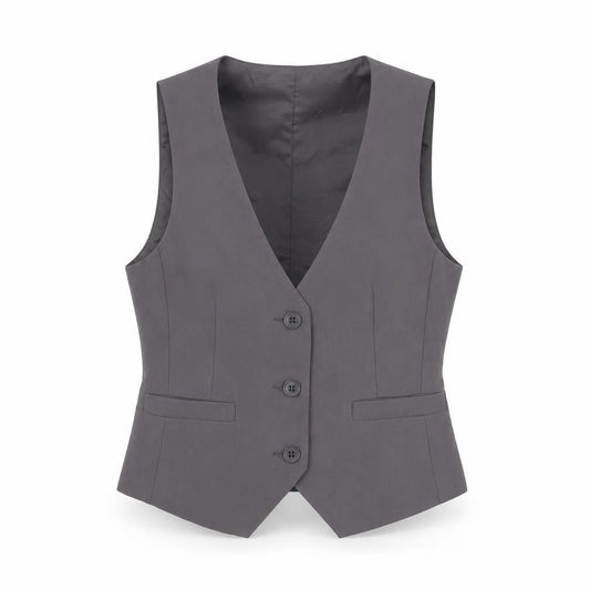 ASOS Design Women's Grey Size 8 Slim Fit Suit Waistcoat