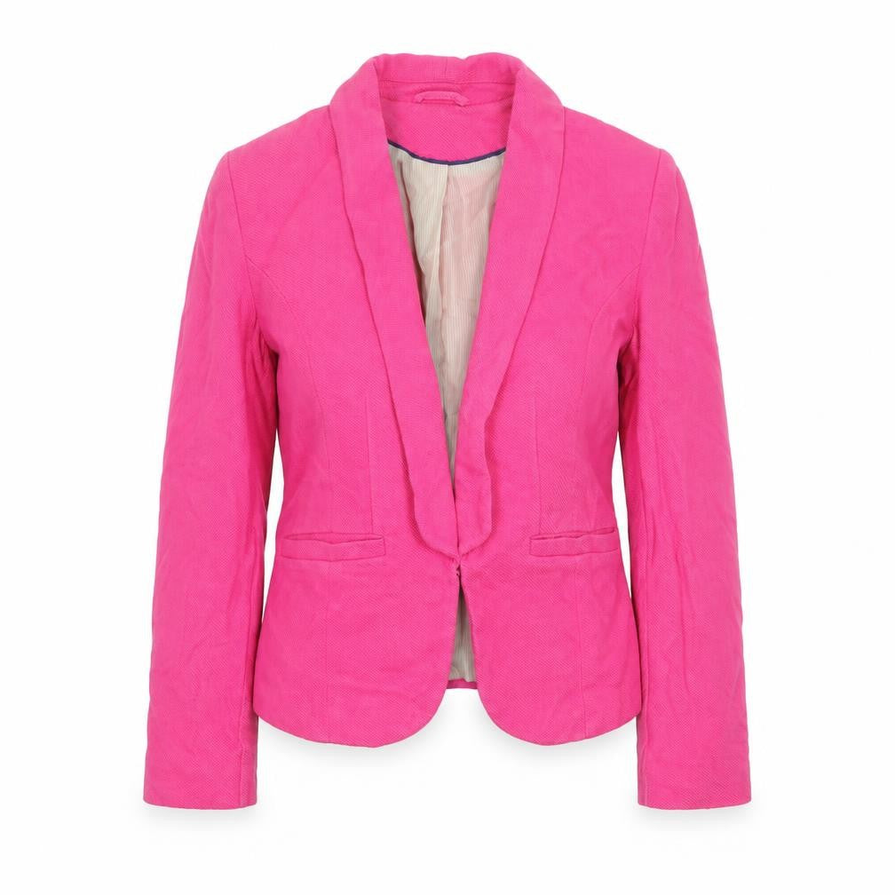 H&M Women’s Pink Single-Breasted Blazer Size 10 Cotton Lined