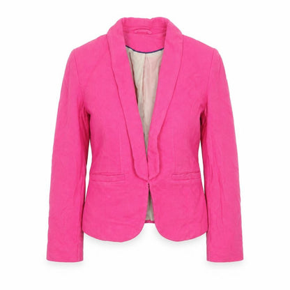 H&M Women’s Pink Single-Breasted Blazer Size 10 Cotton Lined