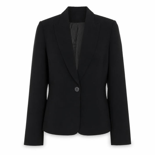 Jasper Conran Women's Black Wool Blend Single-Breasted Blazer Size 12