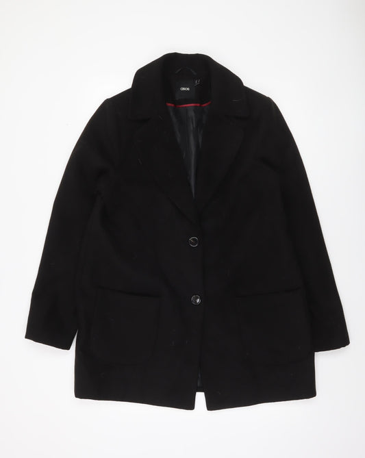 ASOS Women’s Black Mid Length Overcoat Size 14 Regular Fit