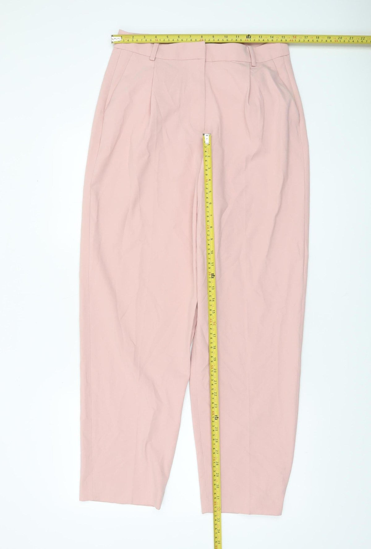 Warehouse Women's Pink Pleated High Rise Tapered Trousers Size 12
