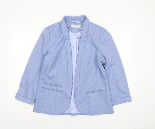 Miss Selfridge Women Blue Size 14 Shawl Collar Blazer Jacket
