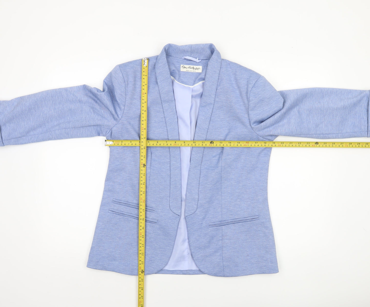 Miss Selfridge Women Blue Size 14 Shawl Collar Blazer Jacket