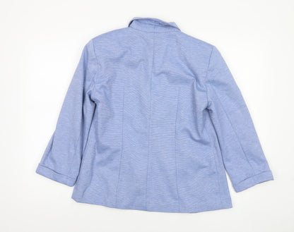 Close-up detail of Miss Selfridge Women Blue, size 14, Shawl Collar Blazer Jacket