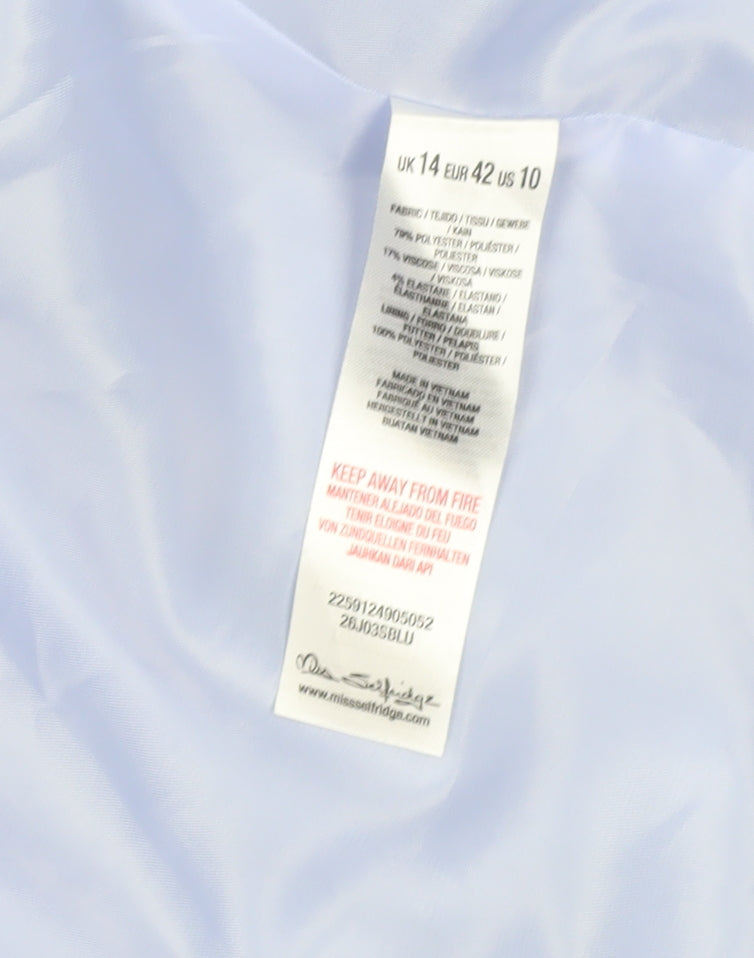 Miss Selfridge Women Blue Size 14 Shawl Collar Blazer Jacket