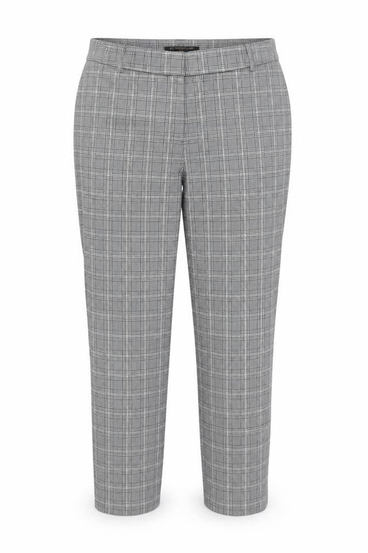 Massimo Fabbro Women Grey Check Slim Fit Trousers UK 16