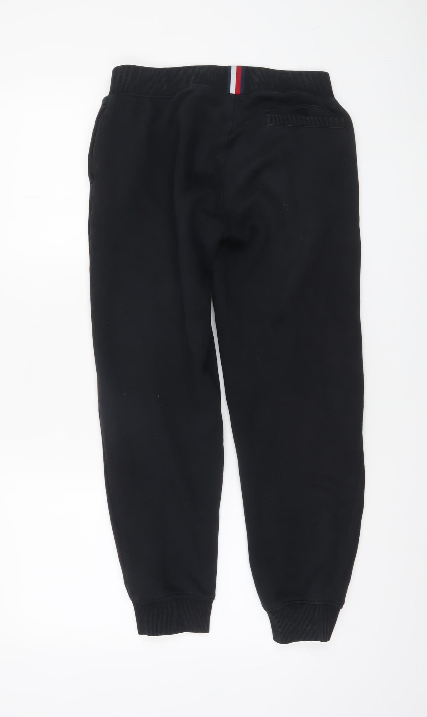 Tommy Hilfiger Boys Black Jogger Sweatpants 164cm Elastic Waist Fleece