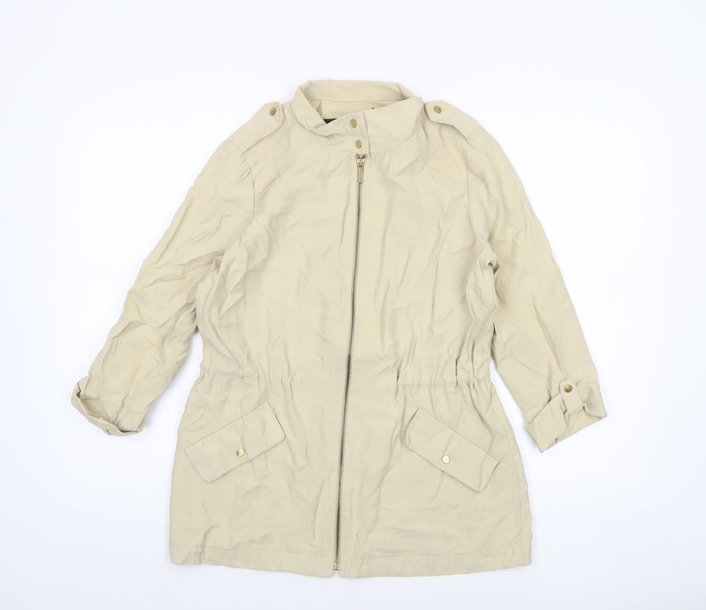 Zara Women Beige XS Anorak Jacket with Pockets